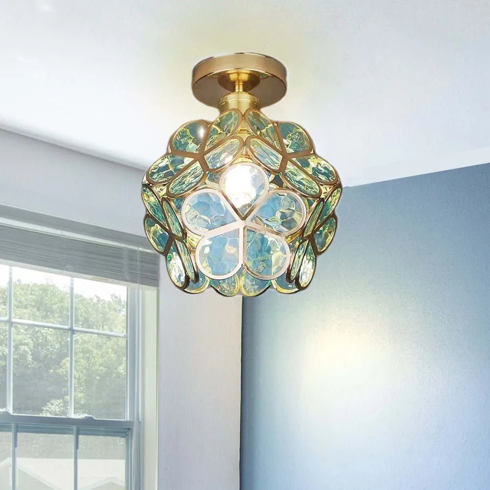 Design Bloemen Stijl Glazen Hal Plafondlamp-Anouks-corner
