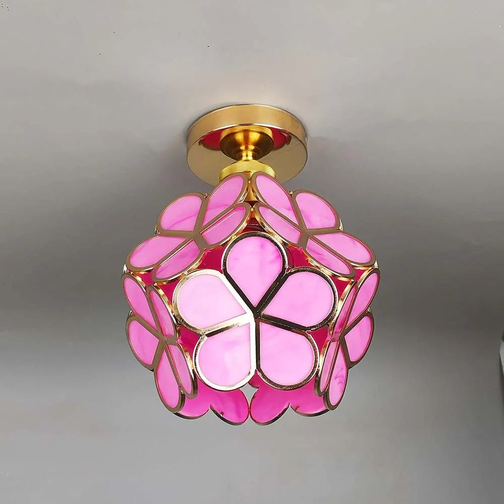 Design Bloemen Stijl Glazen Hal Plafondlamp-Anouks-corner