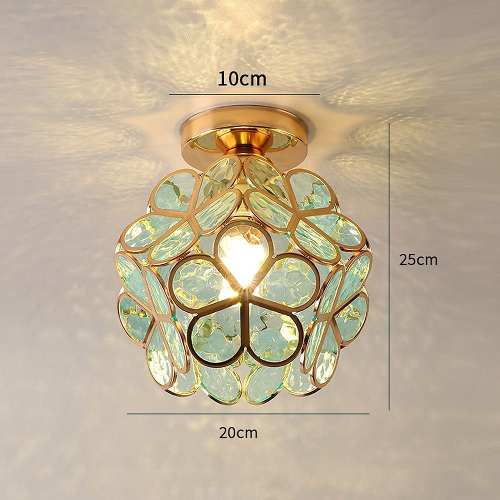 Design Bloemen Stijl Glazen Hal Plafondlamp-Anouks-corner
