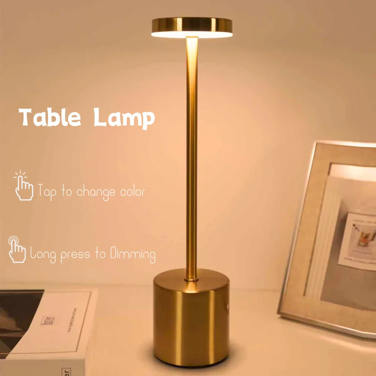 LED Oplaadbare Touch Metalen Tafellamp-Anouks-corner