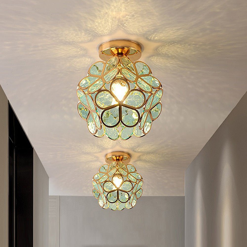 Design Bloemen Stijl Glazen Hal Plafondlamp-Anouks-corner