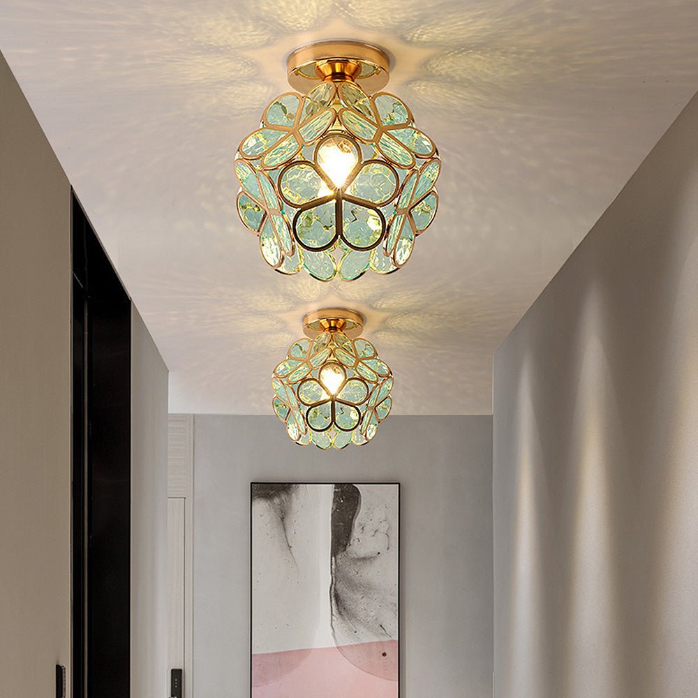 Design Bloemen Stijl Glazen Hal Plafondlamp-Anouks-corner